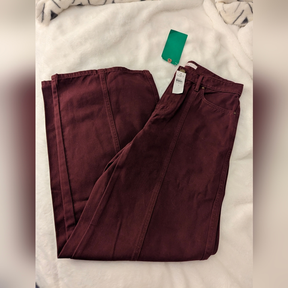 LOFT Women's Burgundy Flare Jeans